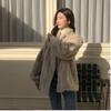 Autumn and winter new imitation mink leather jacket women's medium and long plush stand-up collar imitation mink loose