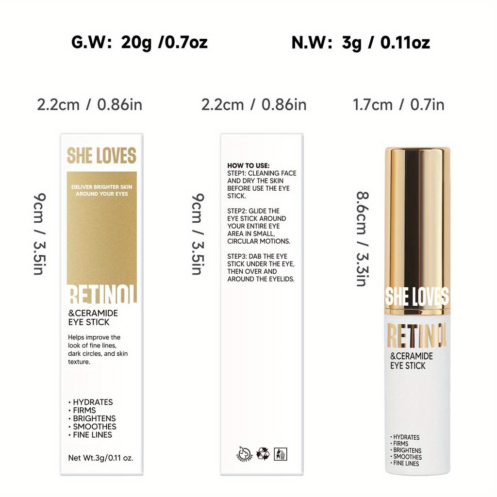 Retinol & Ceramide Eye Cream Stick Eye Firming Repair Fine Line Eye Cream