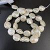 1String, Button Shape Pearls, 13-14 mm, White Natural Freshwater Pearl Beads for Jewelry Making DIY Supplies, Women's Craft Gifts 36cm