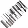 10pcs/lot Black Makeup Comb Set Styling Hairdressing Comb Barber