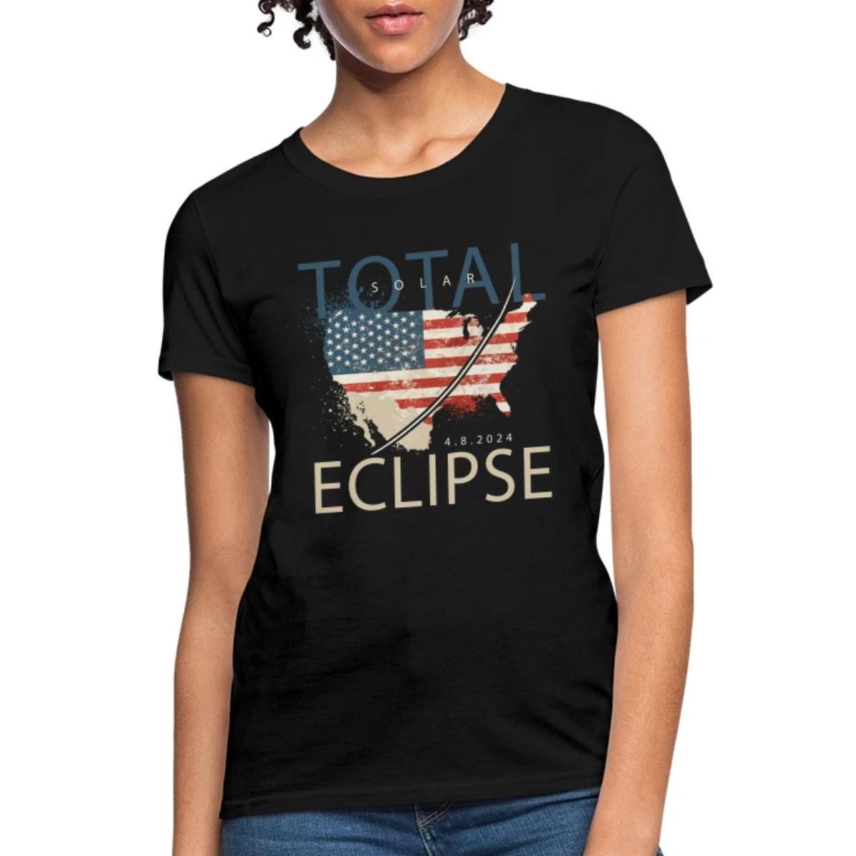 Path Total Solar Eclipse April 2024 Women s T-Shirt XS