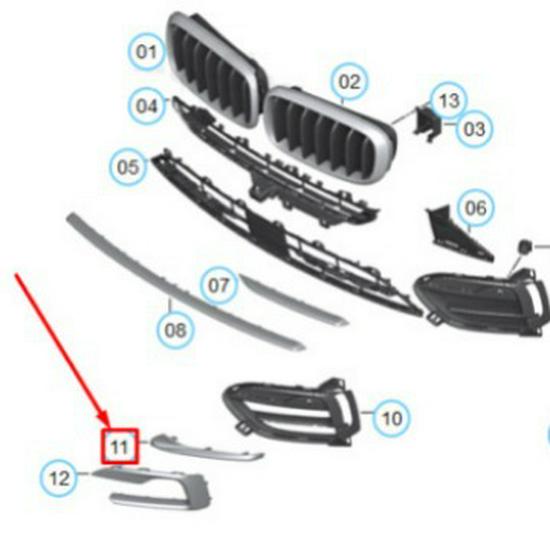 BMW X6 F16 Fog Light Frame Trim Accessory 51117343259 260