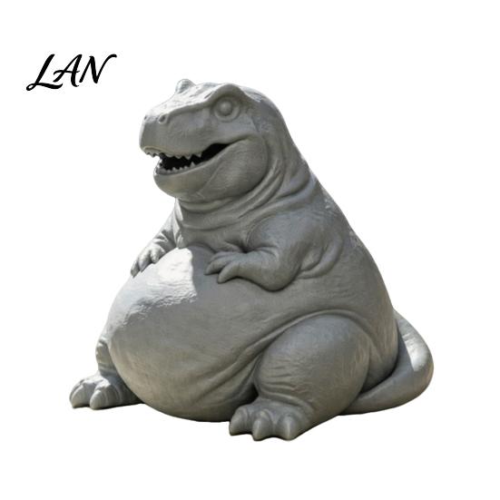 Soft Shaped T-rex Ornament 3D Printed Cute Chubby T-Rex Figurine, Mini Fat Dinosaur Desk Decor Silly Smile Figurine Statue, Indoor Entryway