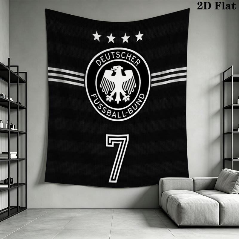 Deutscher Fußball-Bund Wandteppich Ästhetisches Wandbehang Gedruckter Stoffdecke Dekorative Wandteppiche für Schlafzimmer Wohnzimmer Heimdekoration