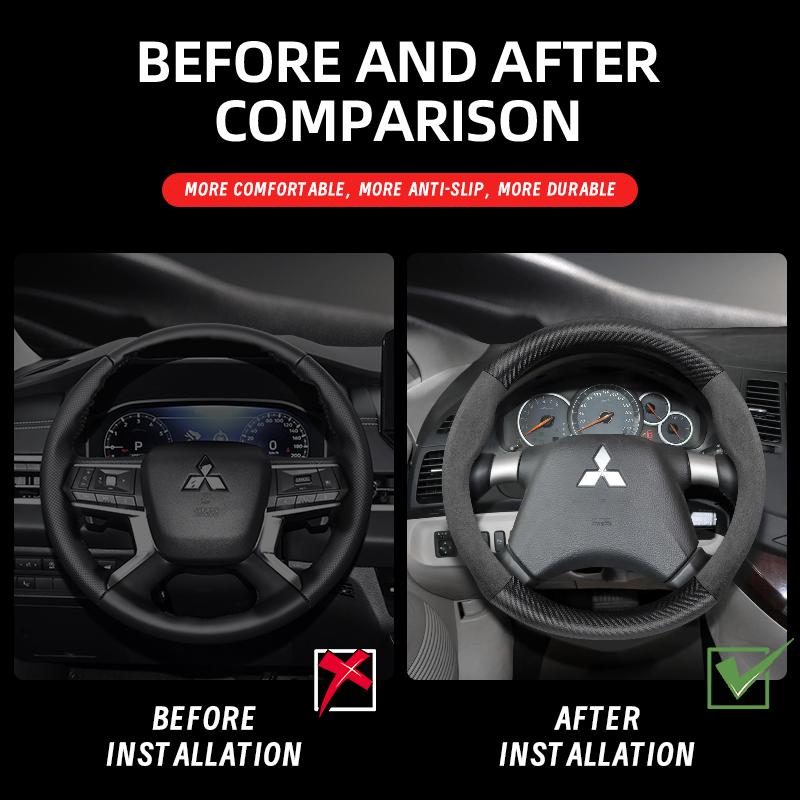 Applicable to Mitsubishi steering wheel covers: Outlander 3, XL, L200, Lancer 2009, X 9, 10, Asx, Pajero Tr4, Mirage G4,
