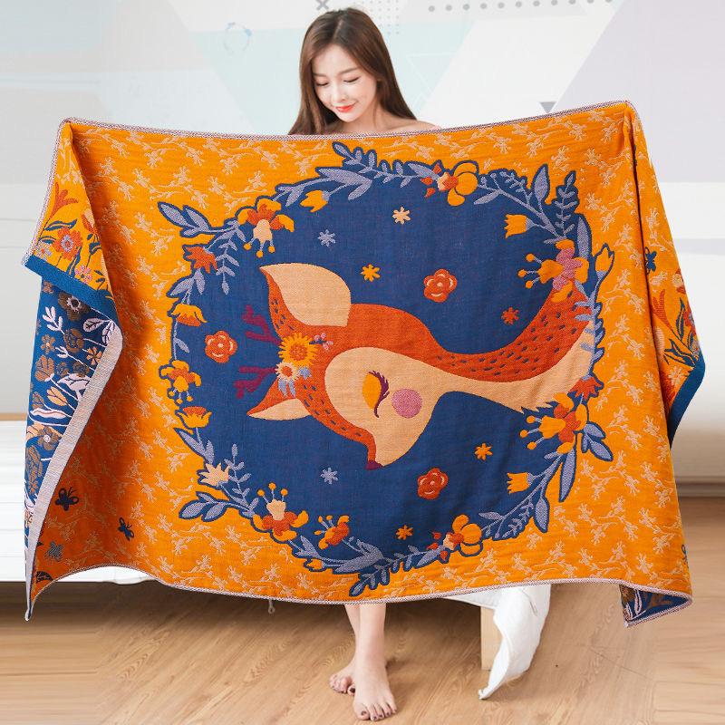 

Мультяшное кошачье банное полотенце 80*160 см Чистый хлопок Впитывающее банное полотенце 5-слойная хлопковая марля Супермягкое Нежное к коже и Комфортное банное полотенце deer