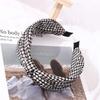 Wide Side Lattice Check For Girls Women Hair Hoop Grid Hairbands Korean Head Wrap Knot Headband