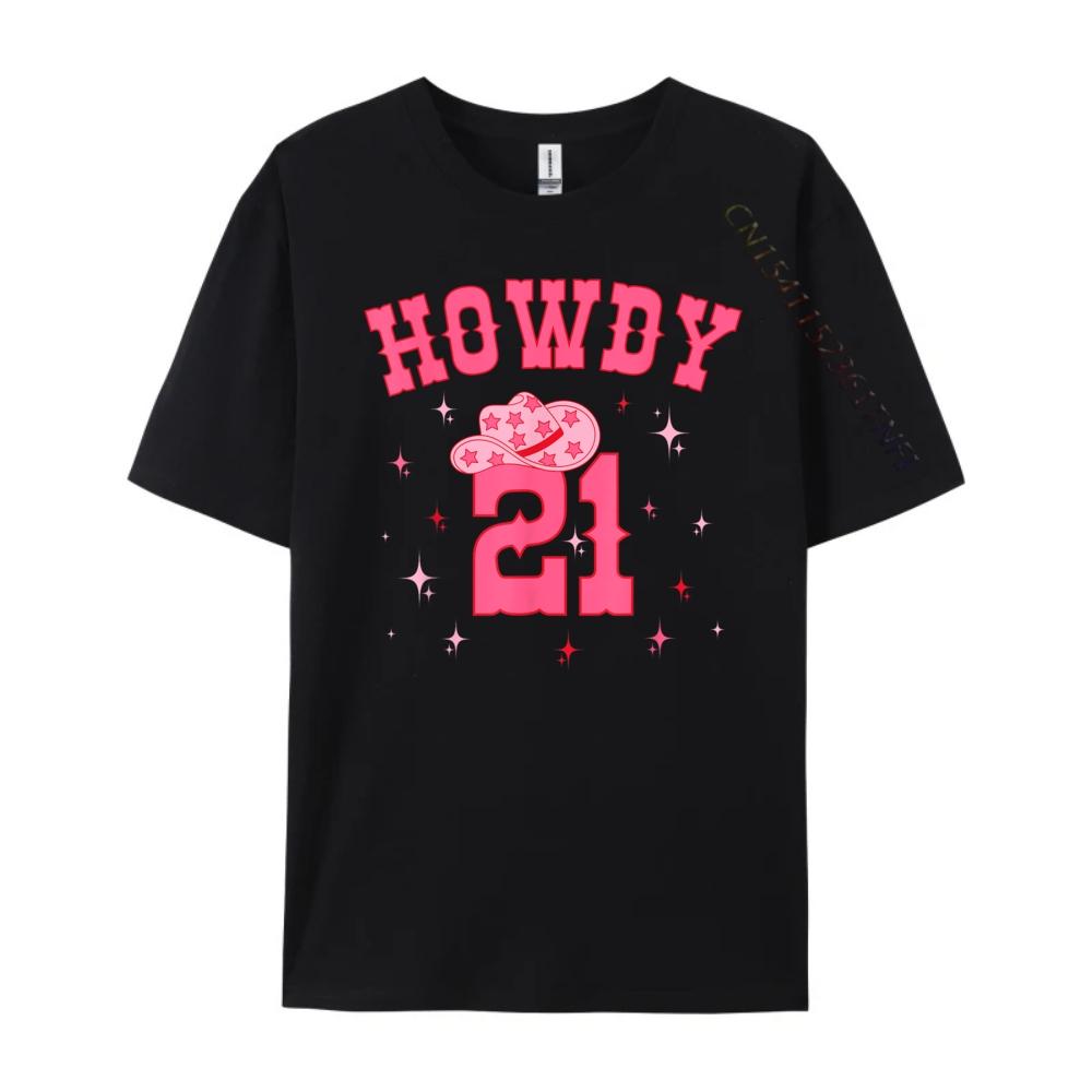 Groovy Howdy 21 Funny Retro Cowgirl Awesome 21st Birthday Christian Tshirt Men Woman Luxury Brand Slogan
