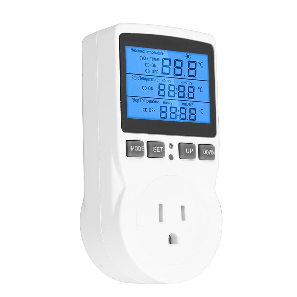 Intelligenter Thermostat Digitaler Temperaturregler Steckdose Timer mit blauer Hintergrundbeleuchtung für