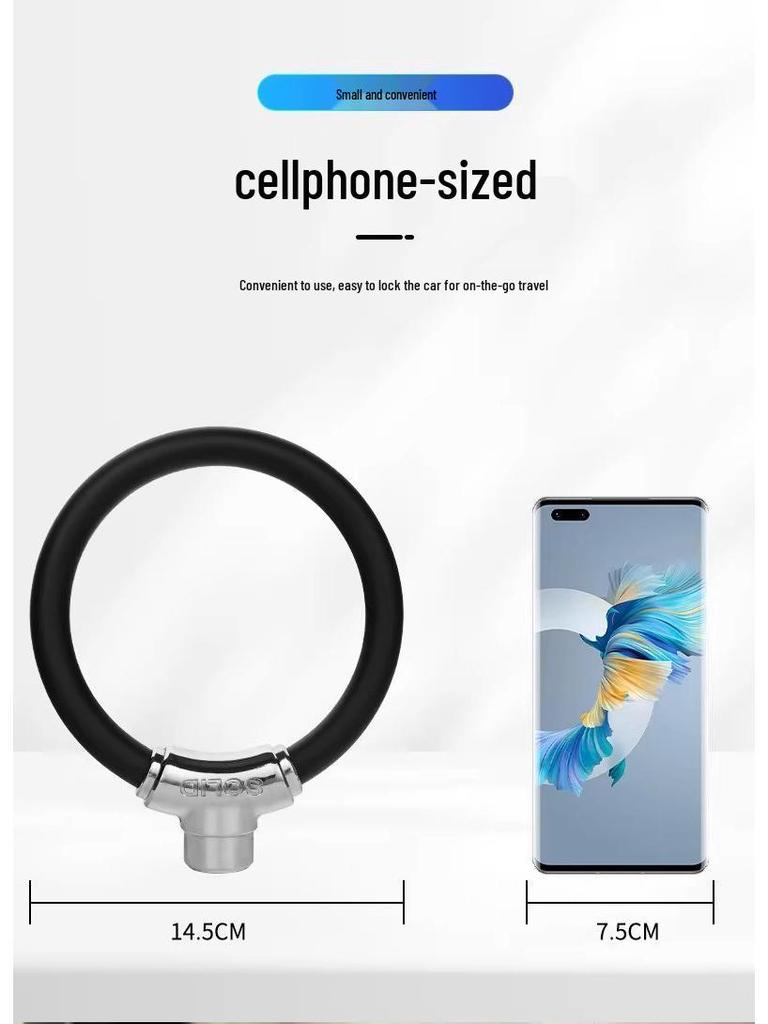 Bike Anti-Theft Ring Lock - Compact, Steel Cable for Mountain, Road & E-Bikes