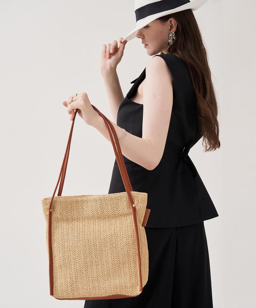 Jina In Ny Mykonos Shoulder Bag [Beige Combo]