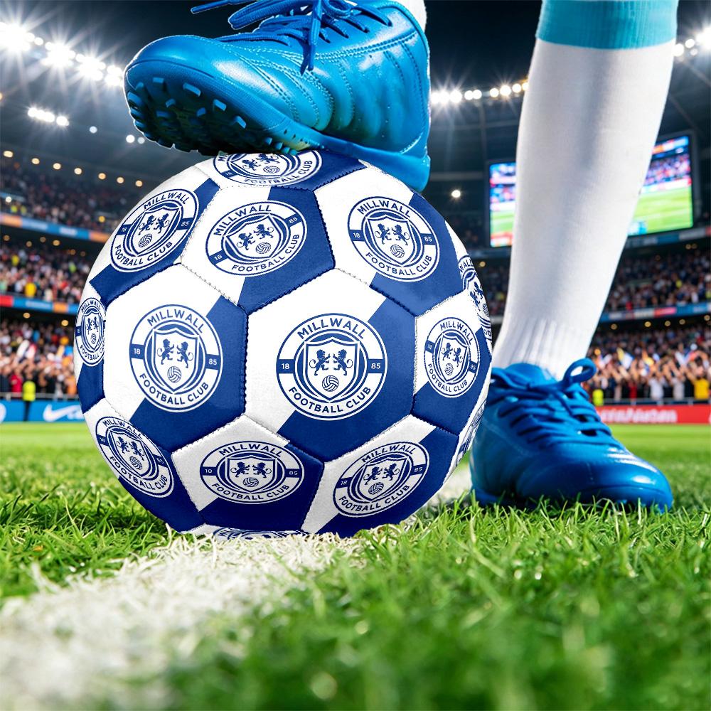 Millwall FootballPrinted Size 5 Soccer Ball, Anti Slip Adult Match Football Souvenir for Football Fans