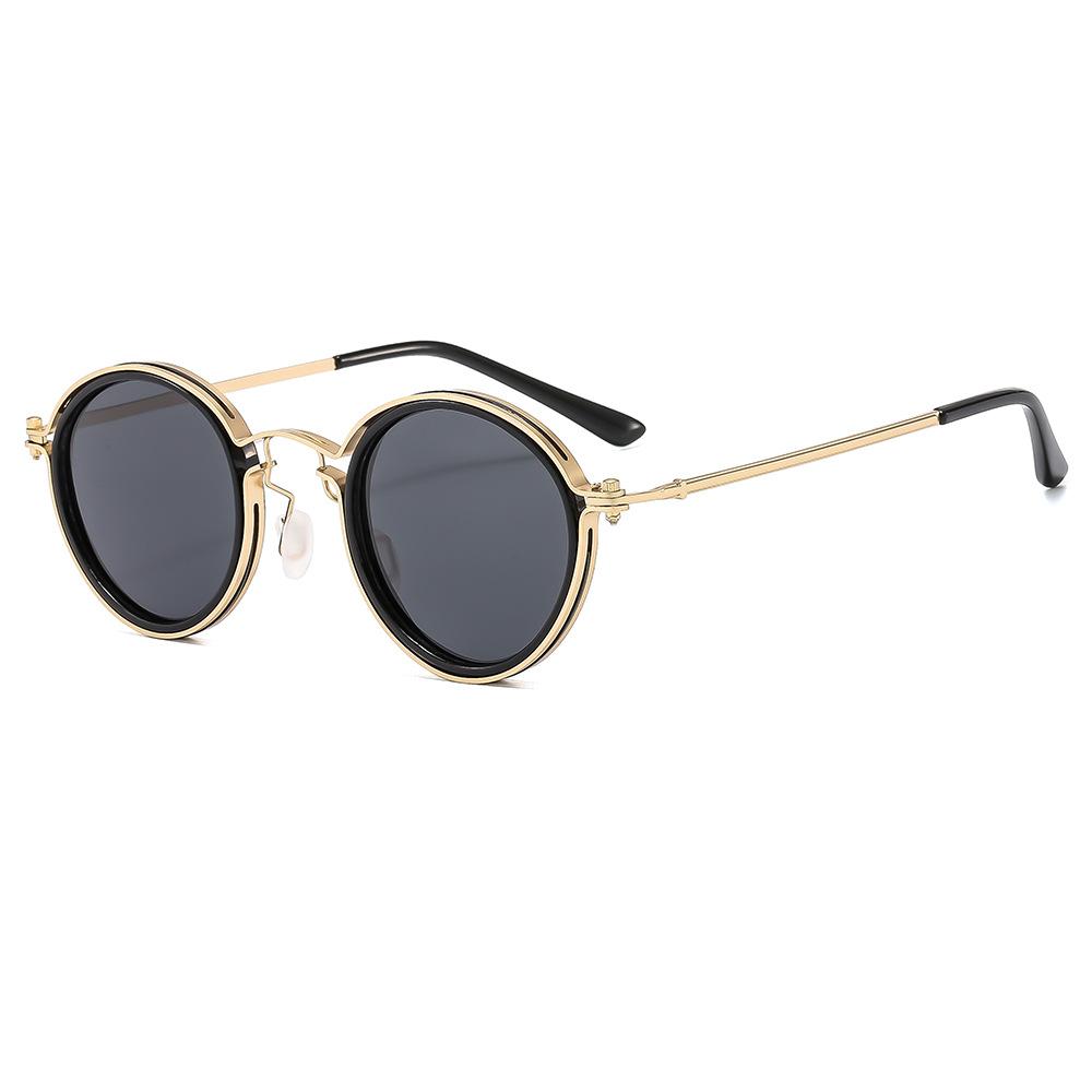 Sweeping Black Storm Li Chengyang Glasses Sun Honglei With Frame Round Retro Men'S Trendy Sunglasses Uv-Proof Sunglasses
