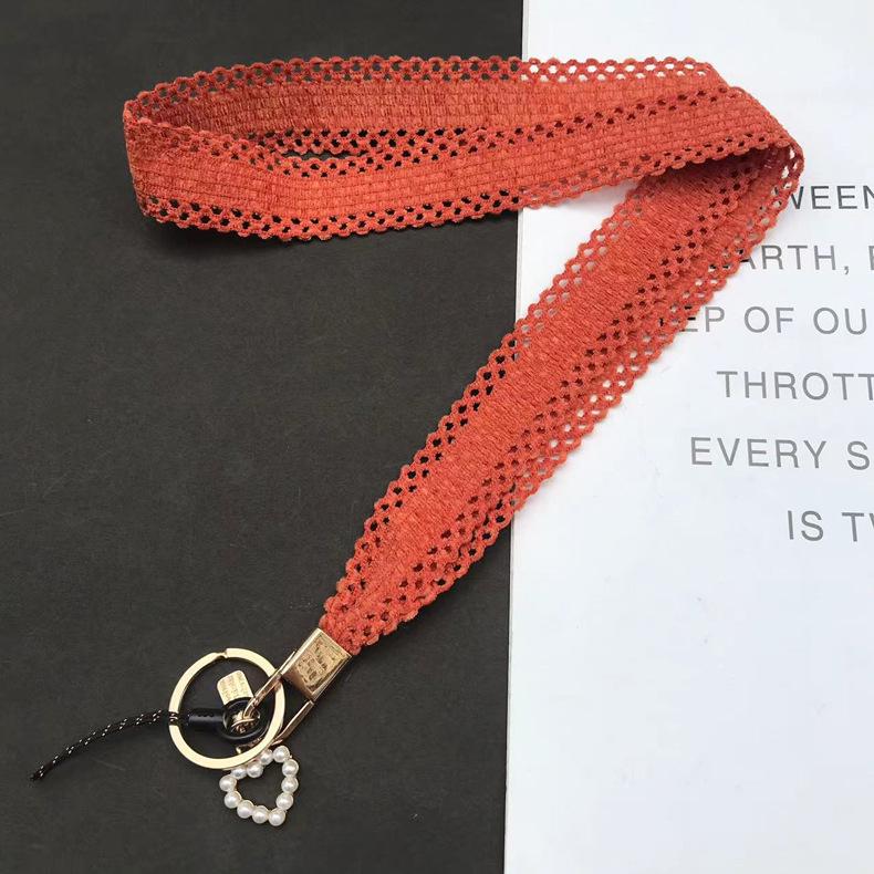 Korean Style Pearl Heart Pendant Phone & ID Lanyard for Women