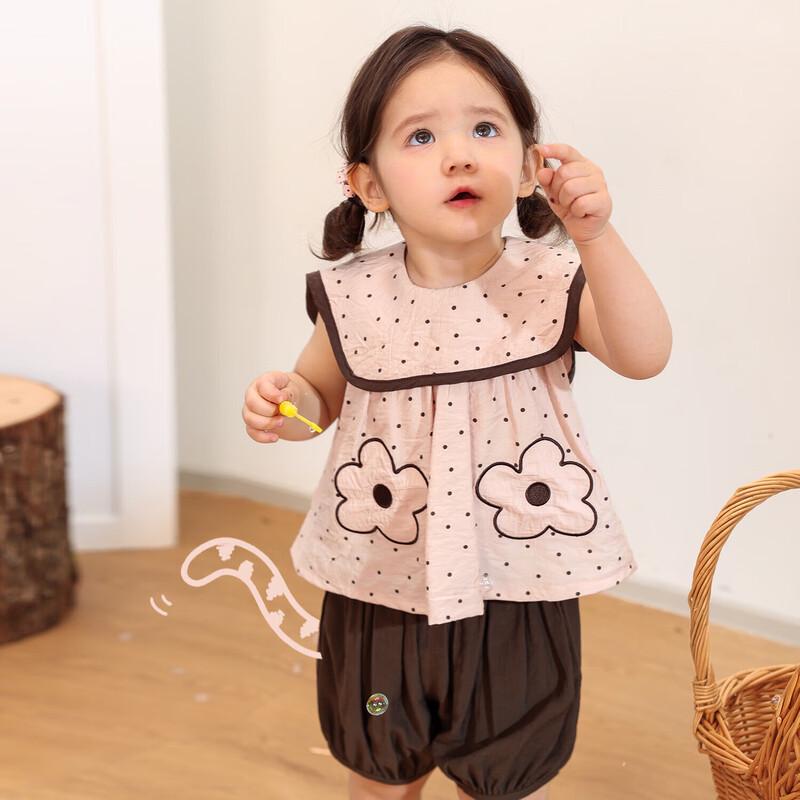 LUSON Baby Girls  2025 Summer Sleeveless Bloomer Set 110