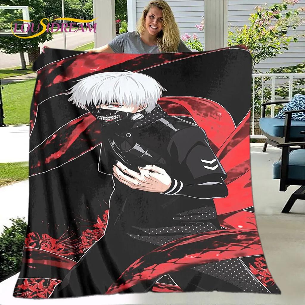 Tokyo Ghoul Japan Anime Cartoon Soft Plush Blanket,Flannel Blanket Throw Blanket for Living Room Bedroom Bed Sofa Picnic Cover