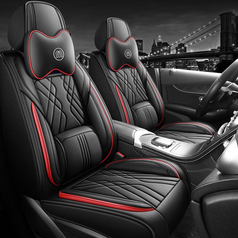 Universal 25-Year Car Seat Cushion - All-Season, Full Leather Cover, Hot-Selling