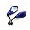 Motorcycle Rearview Mirrors Pentagonal Blue 10mm Bolt