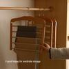 Kizhiqi Wooden Multi-Layer Non-Slip Trouser Hanger for Wardrobes