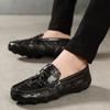 Mode Luxus Herren Slipper Freizeitschuhe für Herren Mokassins Leder Slipper Bootsschuhe Handgefertigt Fahrschuhe Männliche Marke Krokodil-Stil