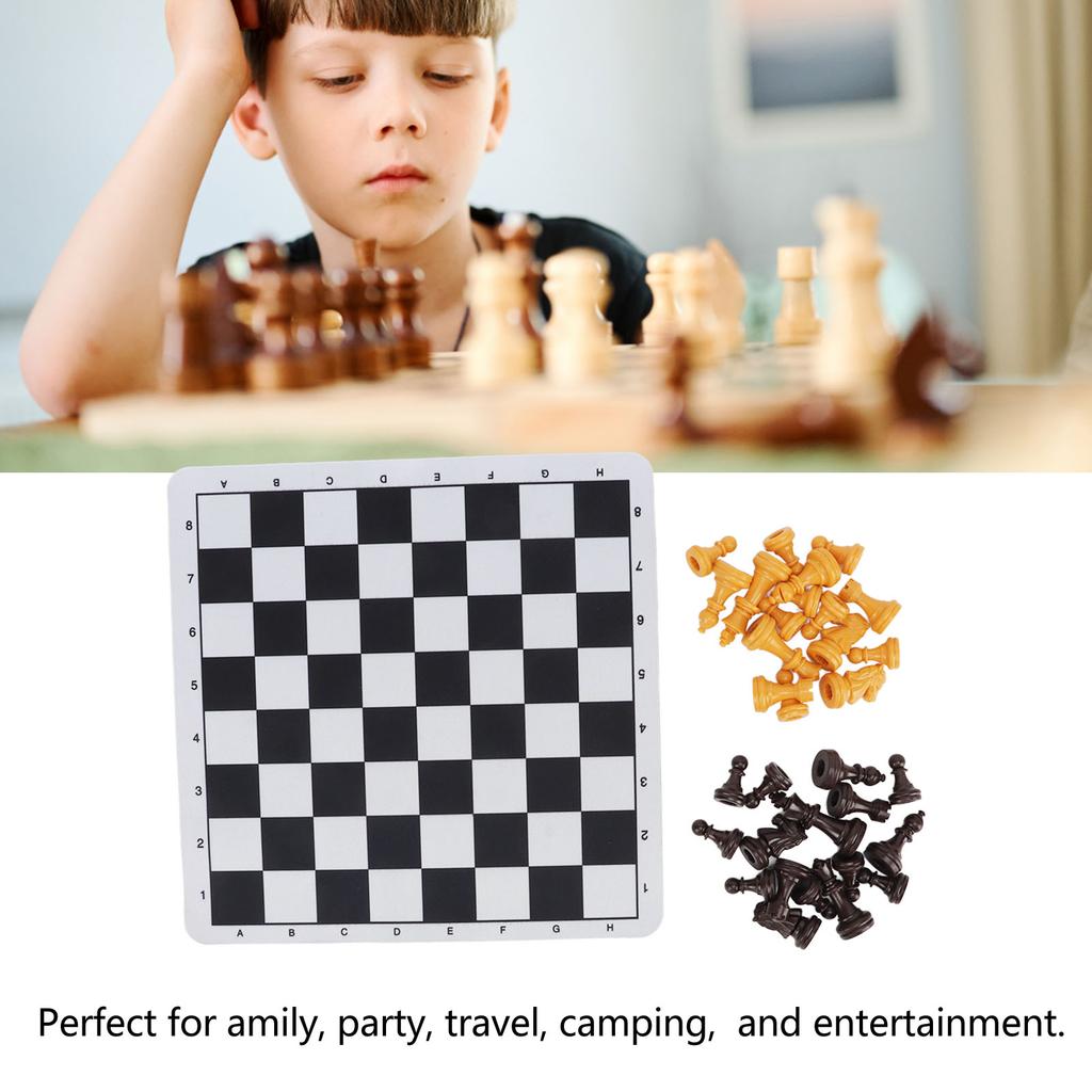 Chessmen with 1.89in King Plastic Chess Pieces with Chessboard for Adults Kids Party Supplies
