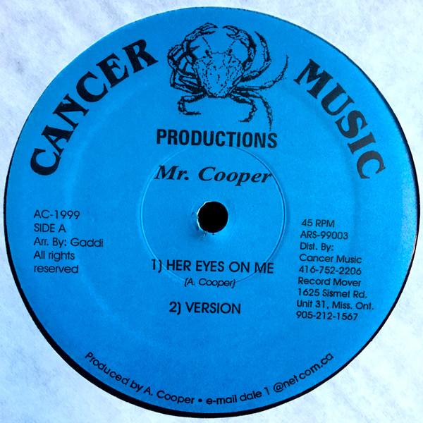 

12inch Record MR. COOPER Her Eyes On Me 9 To 5 ARS99003 Cancer Music Canada Reggae Ska Dub Used