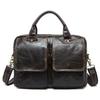 Fashion European and American Retro Style Men's Shoulder Bag Top-Grain Leather Business Briefcase Multi-Pocket Genuine Leather Men's Crossbody Bag