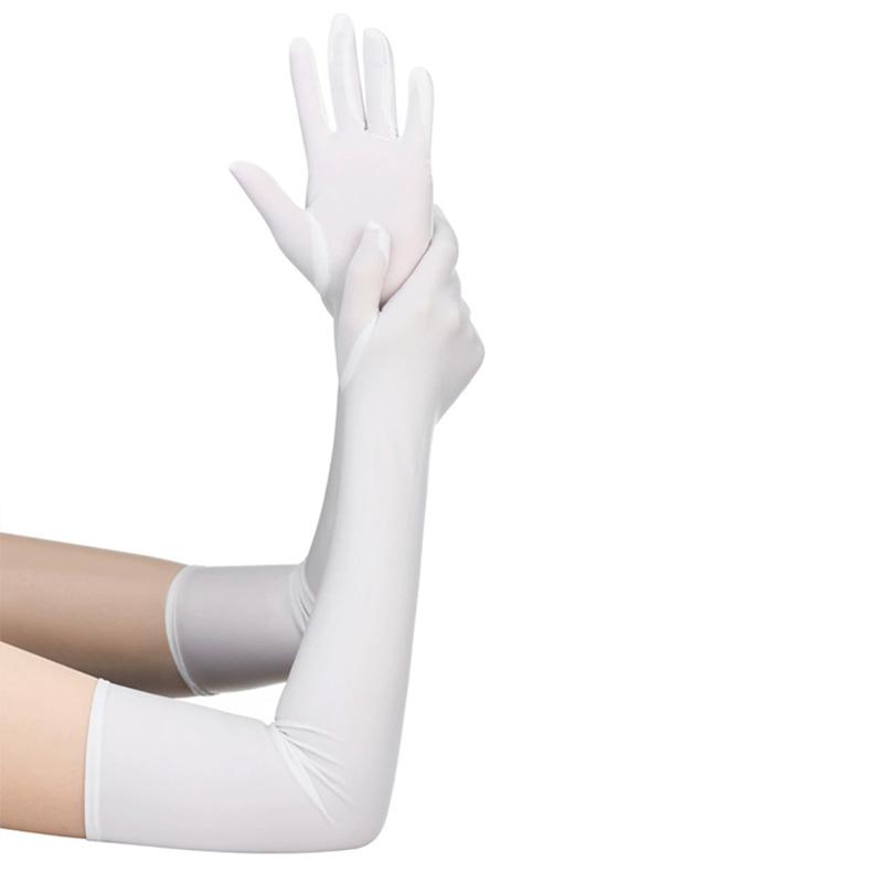 1 pár Rukavice Kostým Večerní Ochrana před sluncem Vysoce elastický Spandex Svatba 53cm Cosplay