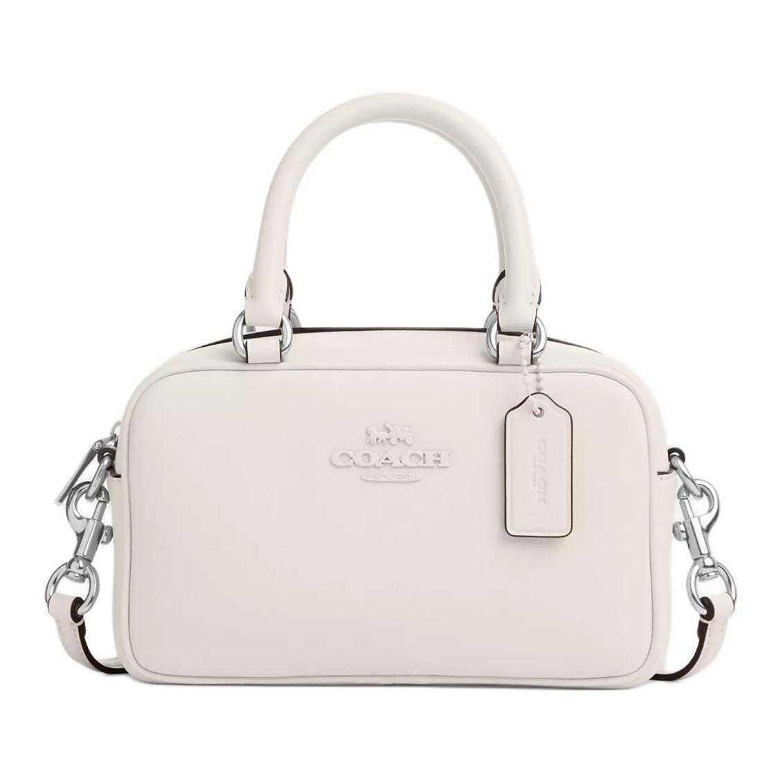 

Сумка-портфель Coach Satchel 19 з логотипом-літерами, застібка-блискавка, гладка шкіра, сумка-боулінг, на плече, крос-боді, ручна сумка, середня, жіночі сумки, сріблясто-біла CT776-SVHA Basic Set (Bag+Dust Bag)