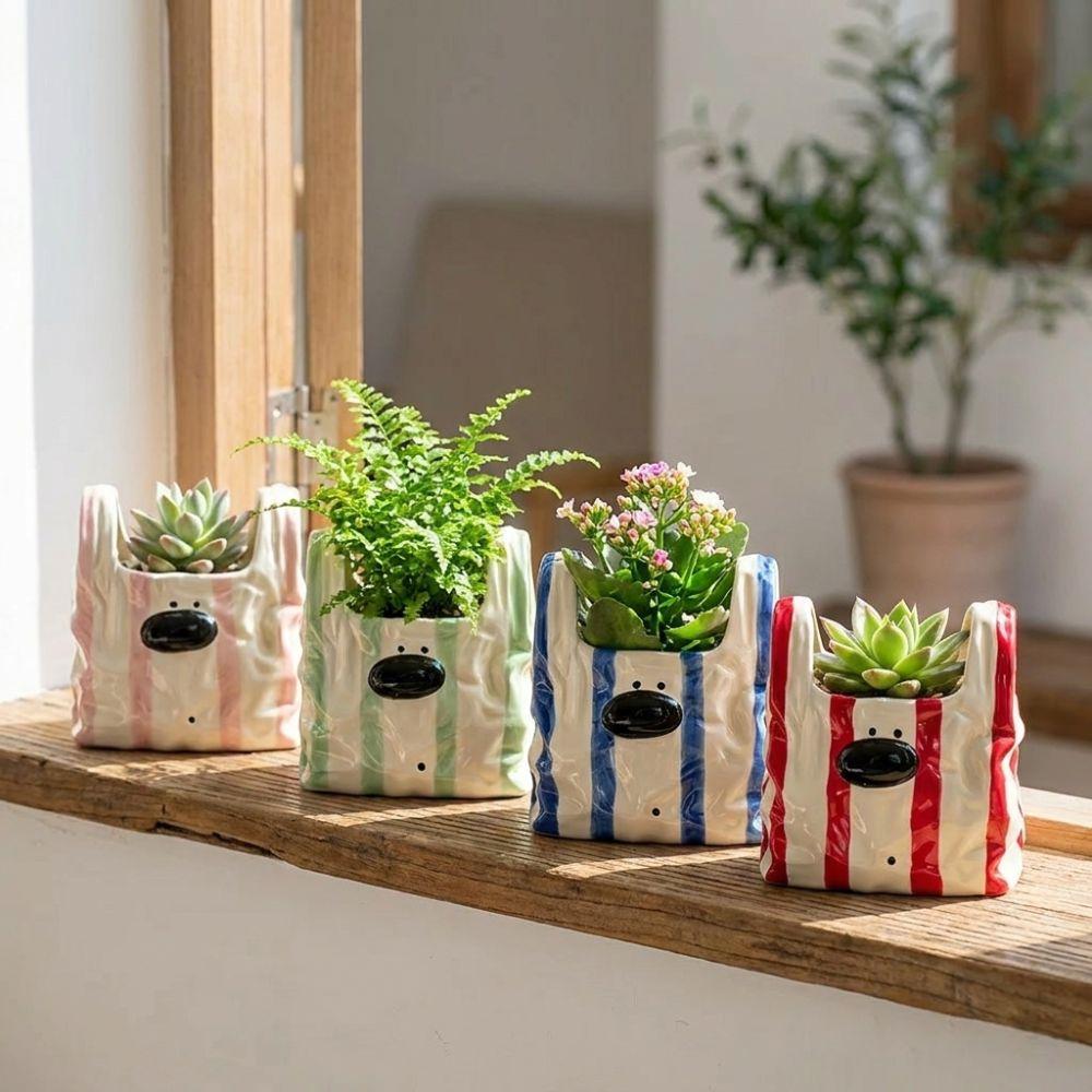 Estuche de Cerámica Estilo Bolso Portadocumentos de Escritorio con Forma de Cachorro Organizador de Escritorio
