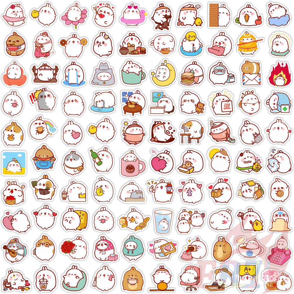 

135Pcs/Set Molang Mini Diary Manual Stickers DIY Scrapbooks Album Decor Decals Stickers