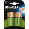 DURACELL Recharges Ultra Piles Rechargeables Type D 3000 mAh Lot De 2