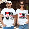 I Love My Awesome Wife Husband TShirt Honeymoon Couple Dress Dating Couple Anniversary Gift Unisex Women Plus Size Summer TShirt