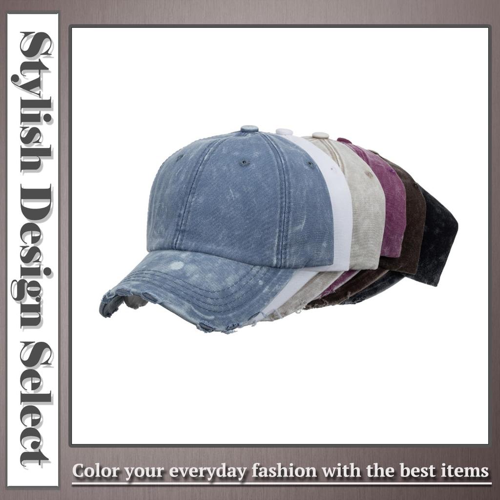 One Limitation Solid Color Distressed Single for Running and Outdoor and CP338 Cap, Color, Activities, Men's Women's, (Blue)