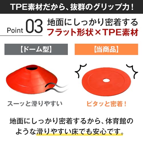 Newsones Flat Markers, Marker Cones, 32/48-Count Set with Storage Bag, Soft Type for Soccer, Futsal, and Track and Field Training