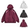 American  Hooded Sweatshirt From A Trendy Men's , Featuring A Loose, Oversized, And Color-blocking Patchwork