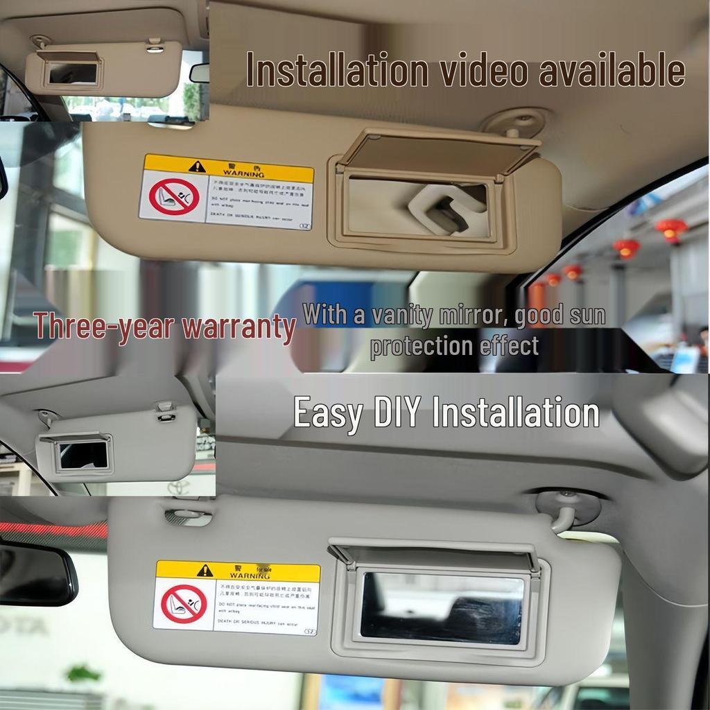 2014-2018 Corolla Vios Sunshade: Sun Visor with Vanity Mirror, Light & Sun Blocking Board