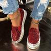 Fashion Women's Bling Rhinestone Decor Flats Comfort Thick Sole Slip On Casual Shoes Woman Fashion Gold Silver Glitter Platform Loafers