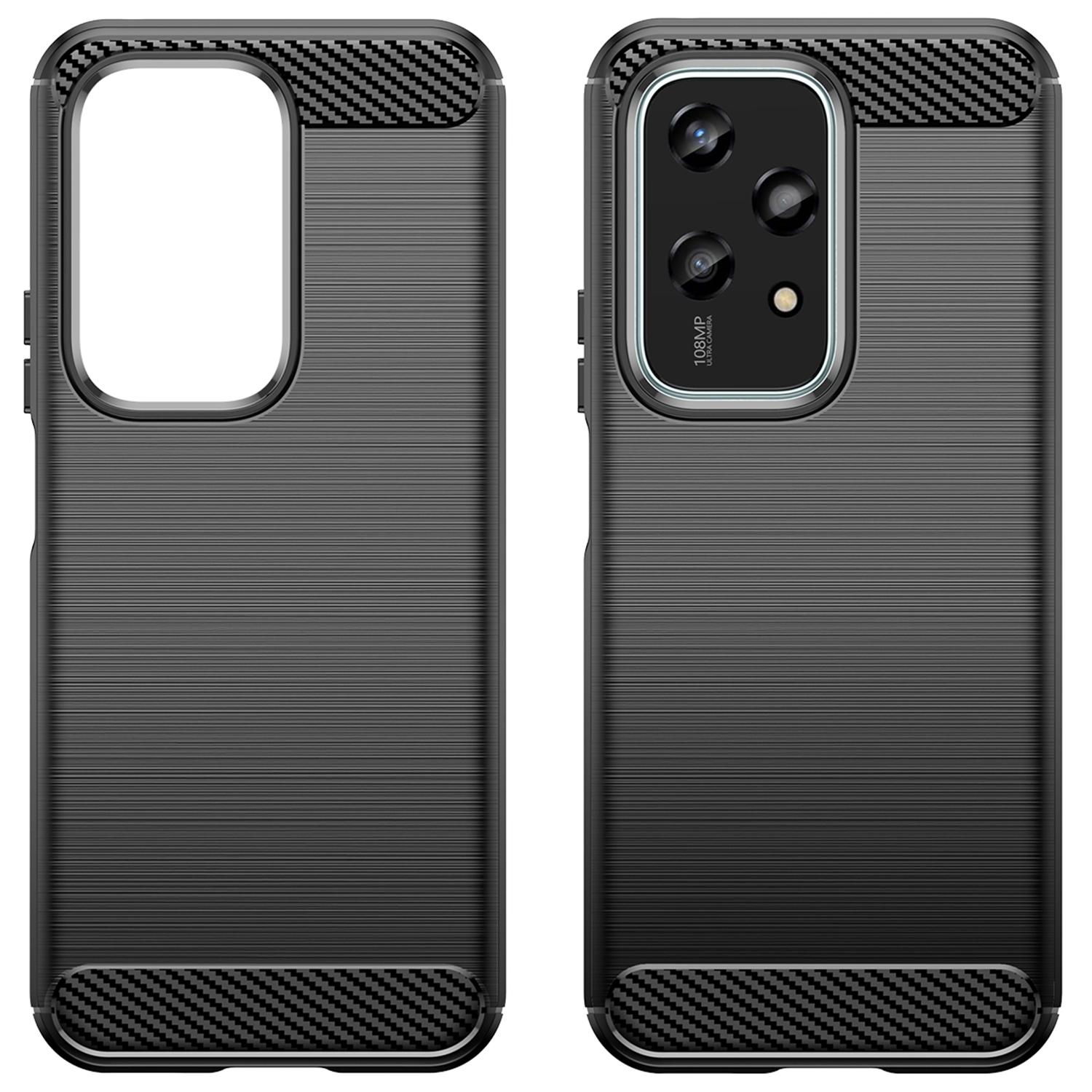 

For Honor 200 Lite Carbon Fiber Texture Soft TPU Protective Phone Cover Blue