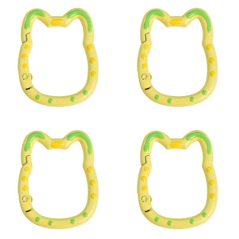 Alloy Lucky Cat Keychain: Double-Sided Drip Oil Pendant with Spray Paint Finish