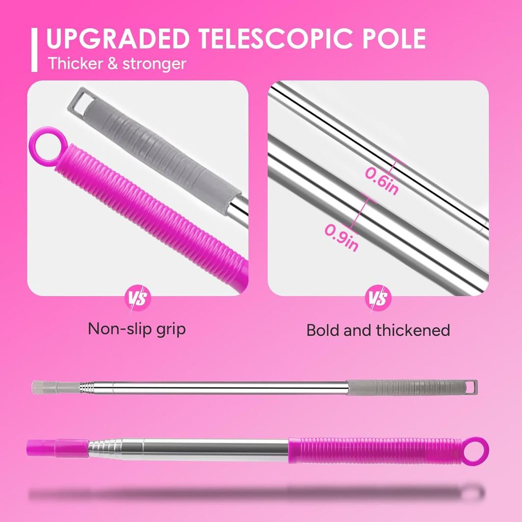 ThinkLearn Microfiber Dusters for Cleaning,14PCS Feather Dusters with Extension Pole,Bendable Washable and Extendable Duster for High Ceilings, Fans