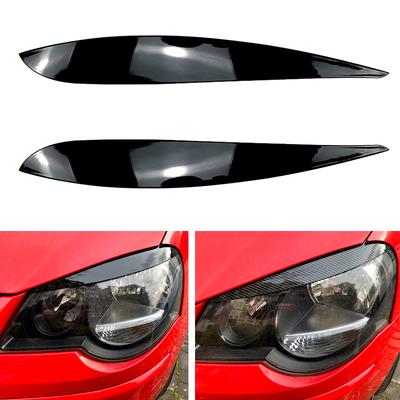 Gloss Black Car Eyebrow Headlight Eyelids Cover Eye Lids Sticker Trim Eyebrows For Volkswagen VW POLO 4 MK4 9N 9N3 2005-2009 New