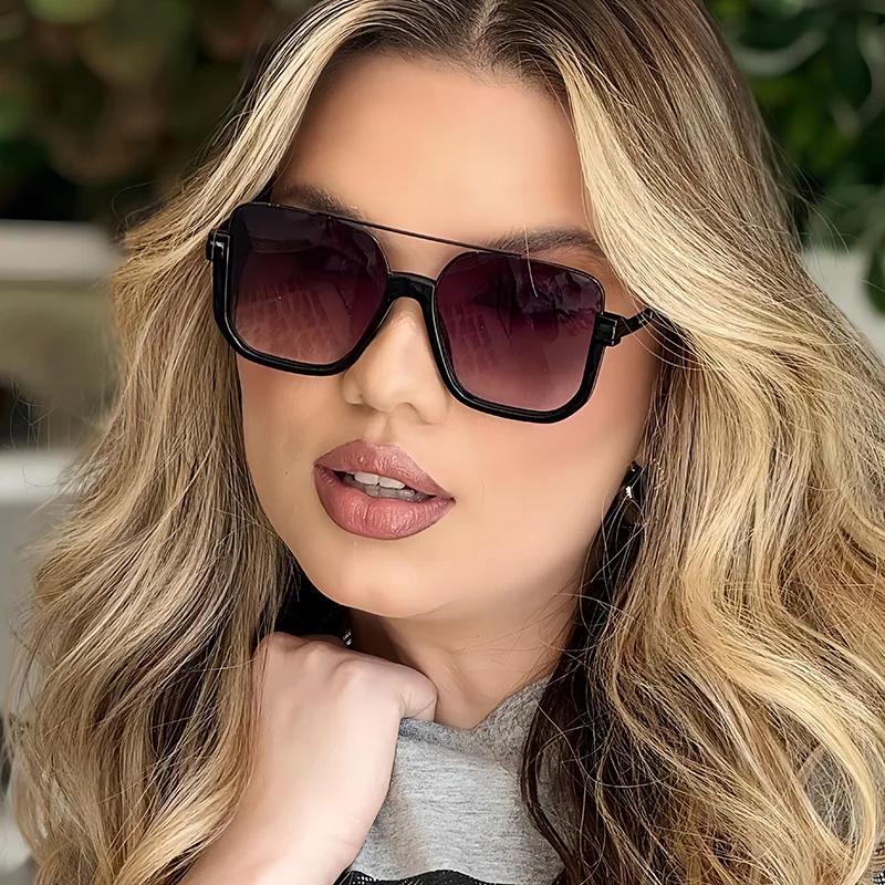 Retro Double Bridges Men Metal Frame Sunglasses Fashion Women Outdoor Brand Design Shades Sun Glasses UV400