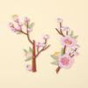 D5 2PCS Plum Blossom Embroidery Patches Sakura Flower Floral Branch Appliques Iron On Cloth Cheongsam Stickers For Sewing Repair