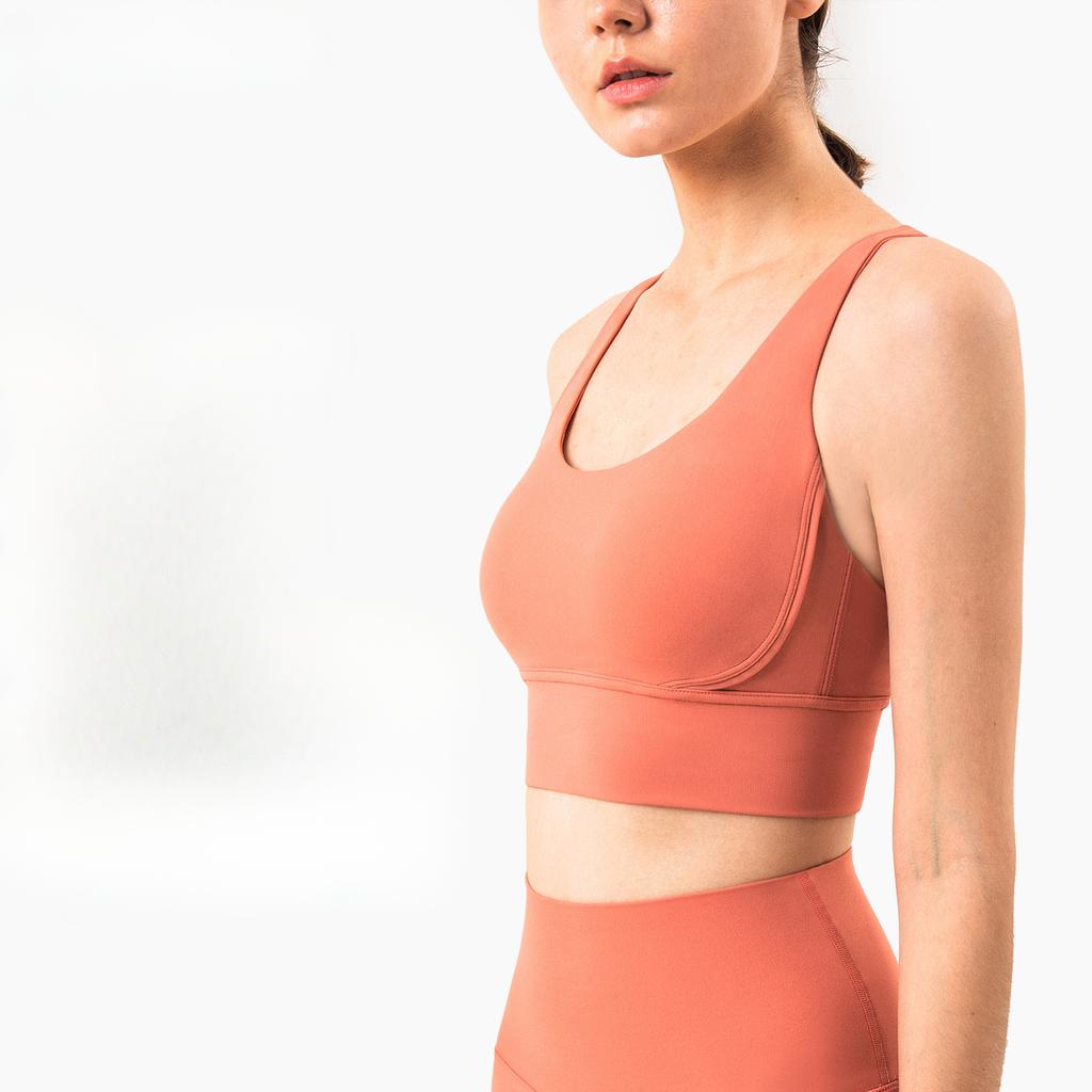 Women Comfortable Wireless Yoga Vest Cross Back Fitness Yoga Top Shockproof Sports Running Bra