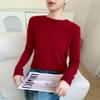 Women's Loose Cashmere Knit Base Layer Sweater - Plain Round Neck for Autumn/Winter