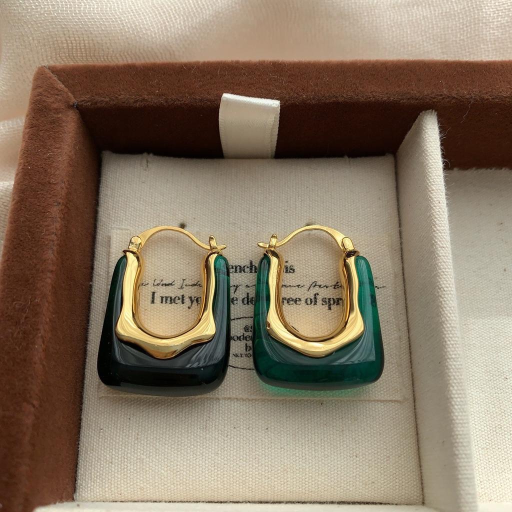 Meier Metallic Amber Acrylic Earrings Irregular Versatile Earrings Earrings