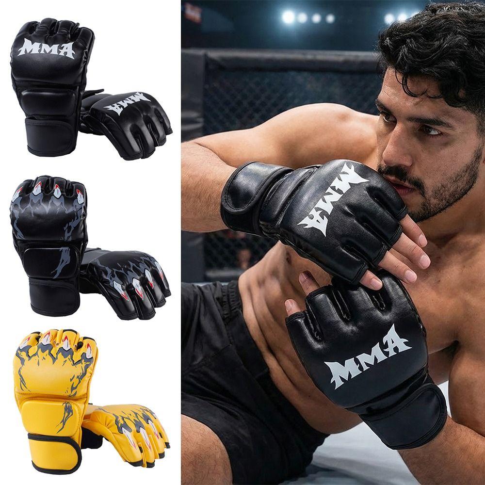 1Pair Professional Training Gloves Kickboxing Gloves for Adult Sanda Boxing UFC Training