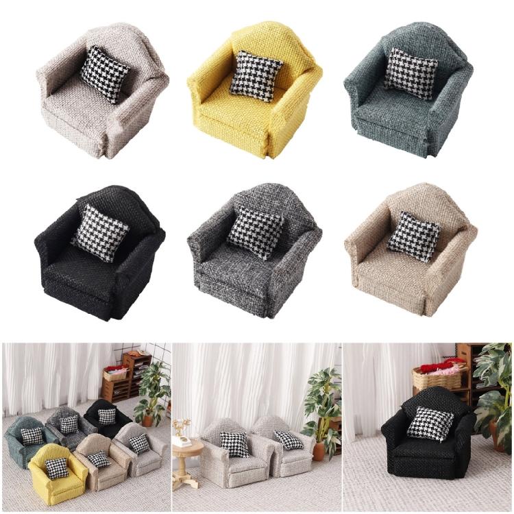 Dollhouses Plush Miniature Sofa Furniture For Toyhouses Jewelry Box Design Safe Childrens Play