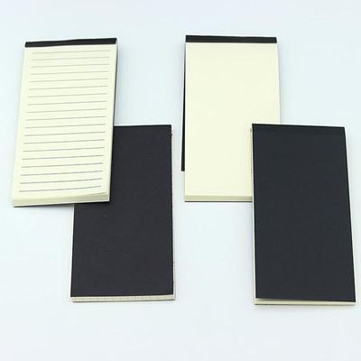 Portable Perfect Bound Tear-Off Memo Pad - Black Cardstock Pocket Notebook
